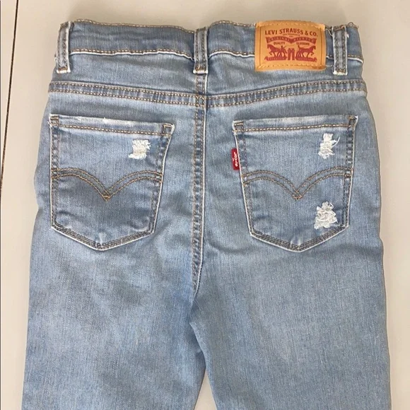 Levi’s Light Blue Distressed 720 High Rise Super Skinny Girls Jeans Size 8 - Picture 13 of 16